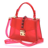 Multi Semi Transparent Flap Jelly Candy Bag in Red