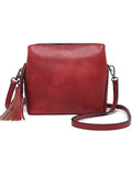 Small Red Crossbody Bag Triple Multipockets