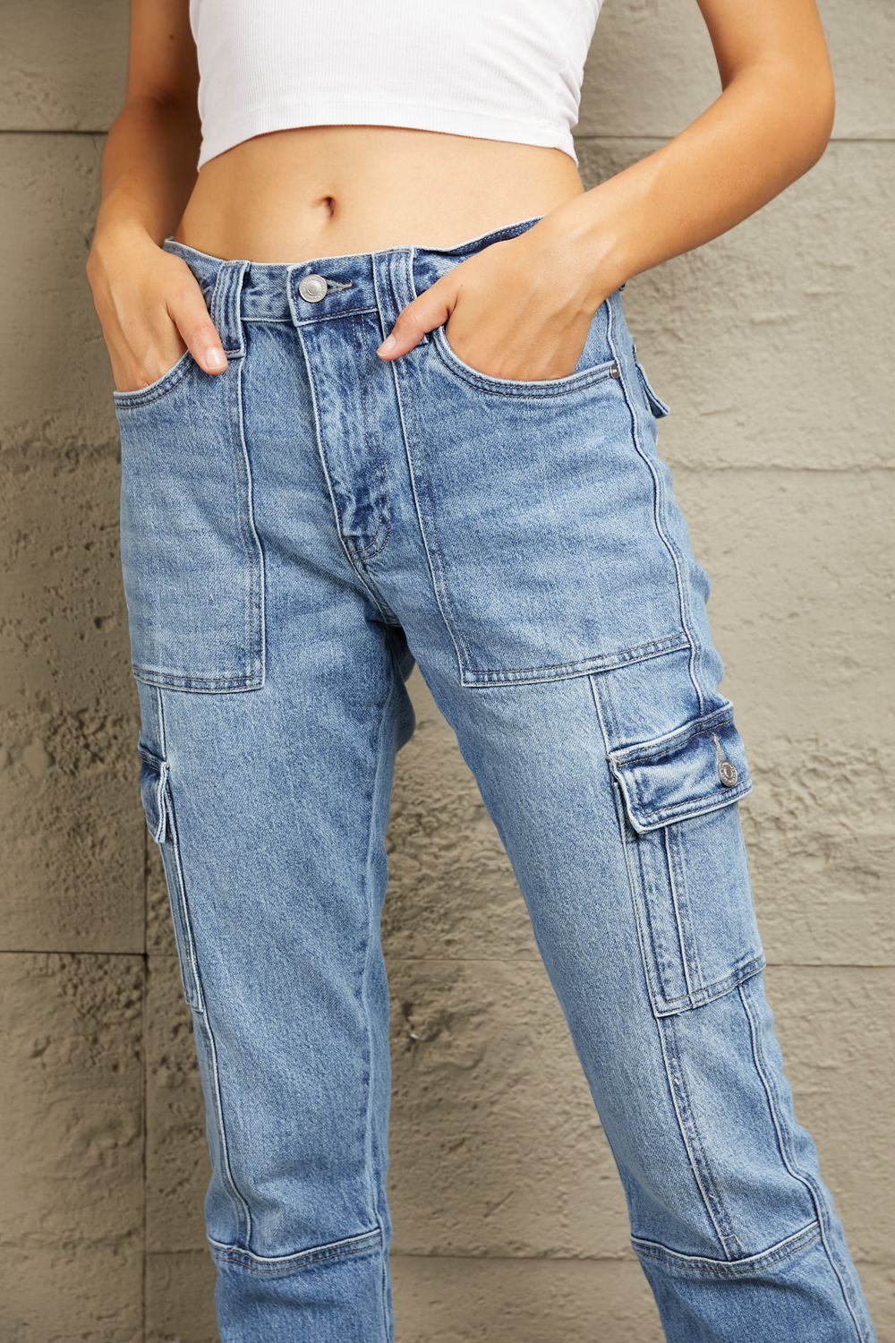 High Rise Slim Straight Cargo Pants – Herly's chic