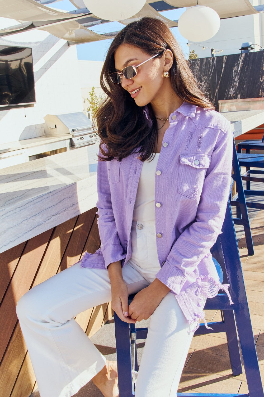 Denim Jacket - Light purple - Ladies